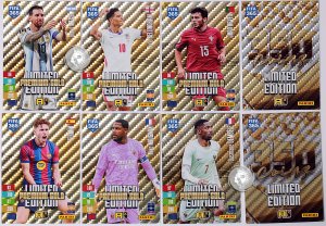 6 karty komplet PREMIUM GOLD Limited 2027 FIFA 365 Messi Fermin Bellingham...