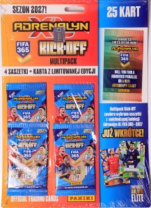 2027 FIFA 365 Multipack 4 saszetki 1 Limited 25 karty panini kick off 